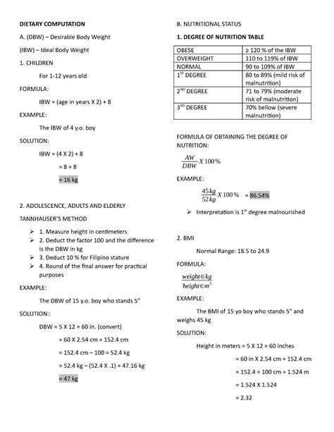 dbw computation|How To Calculate Desired Body Weight (DBW) or .